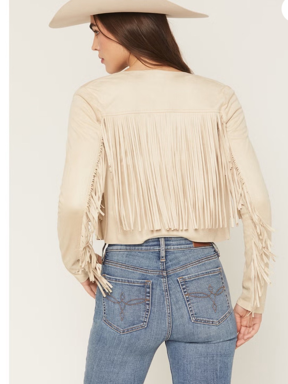 Shyanne Deleon Faux Suede Cropped Fringe Jacket - Picture 3 of 9